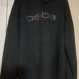 Bebe Black Hoodie with Sparkling Logo Size 3X